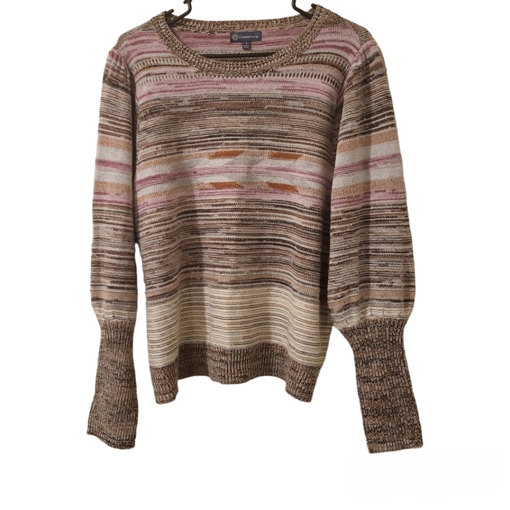 Democracy Sweater Brown Stripe Sweater